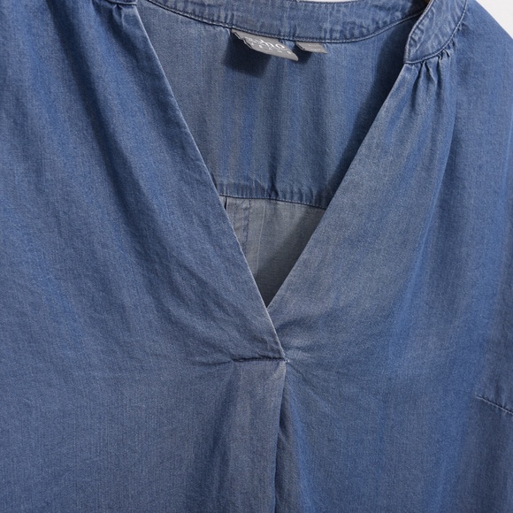 *3for$25/ 5for$39 Soho Jeans Denim V-Neck Chambray Lyocell very Soft Tunic Large - Picture 3 of 8